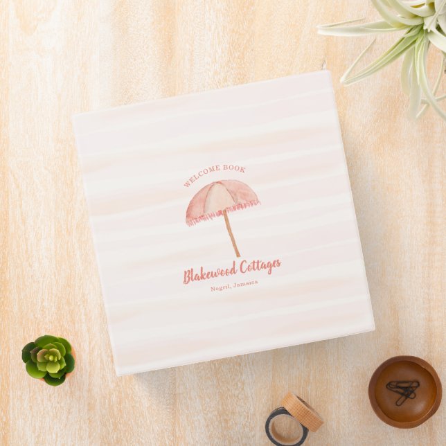 Classeur Watercolor Beach Umbrella Vacances Accueil Bienven (In Situ)