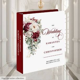 Classeur Watercolor Boho Burgundy Livre de mémoire Mariage 