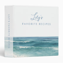 Watercolor Elegant Ocean Beach Favorite Recipes