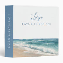 Watercolor Elegant Ocean Beach Favorite Recipes