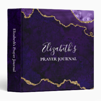 Classeur Watercolor Marble Gold Purple Geode Prier Journal