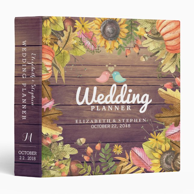Classeur Wedding planner Automne Maple Feuille Citrouille B (Devant/Côté)