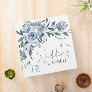 Classeur Wedding planner aux fleurs bleues poussiéreuses