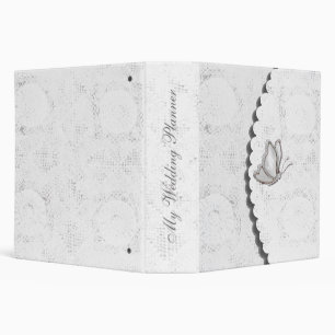Classeur Wedding planner blanc élégant de dentelle