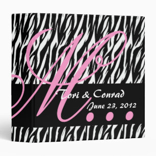 Classeur Wedding planner blanc noir B023 de monogramme de