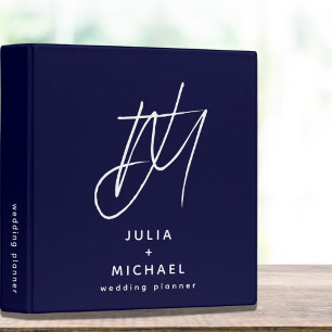 Classeur Wedding planner bleu et blanc de la marin