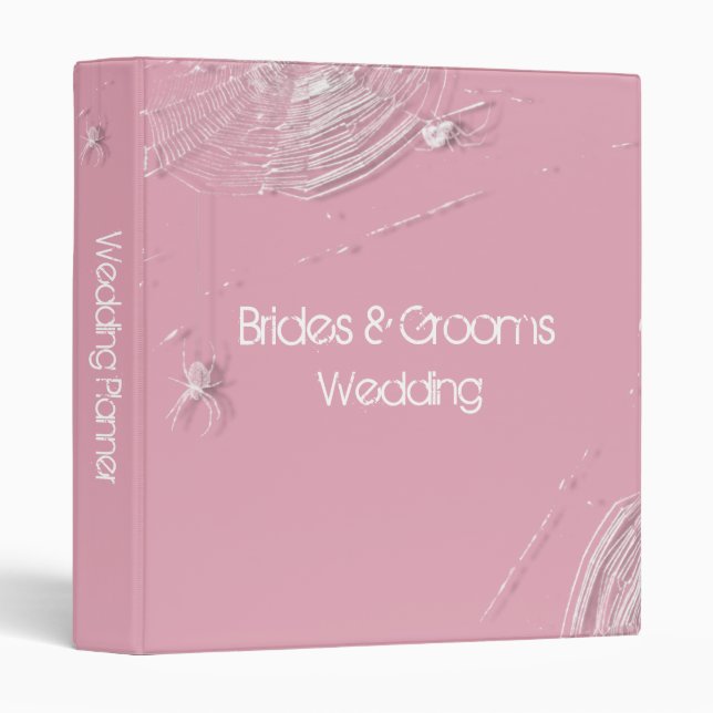 Classeur Wedding planner Cobwebs et araignées blanches (Devant/Côté)