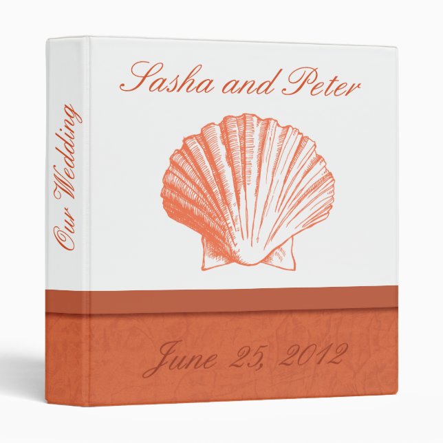 Classeur Wedding planner Coral Shell (Devant/Côté)