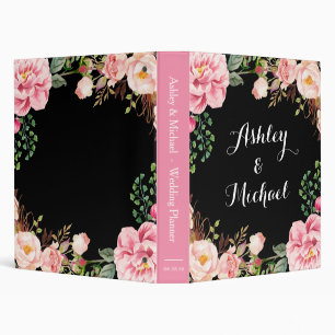 Classeur Wedding planner de couronne romantique rose floral