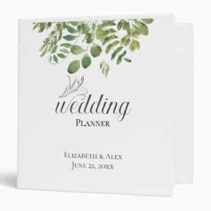 Classeur Wedding planner de feuillage vert simple