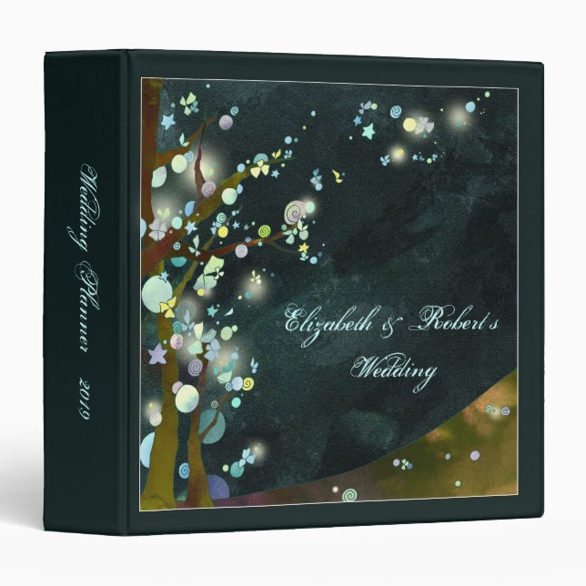 Classeur Wedding planner de forêt nocturne elven (Devant/Côté)