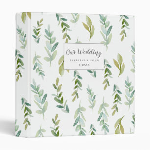 Classeur Wedding planner de l'aquarelle vert printemps