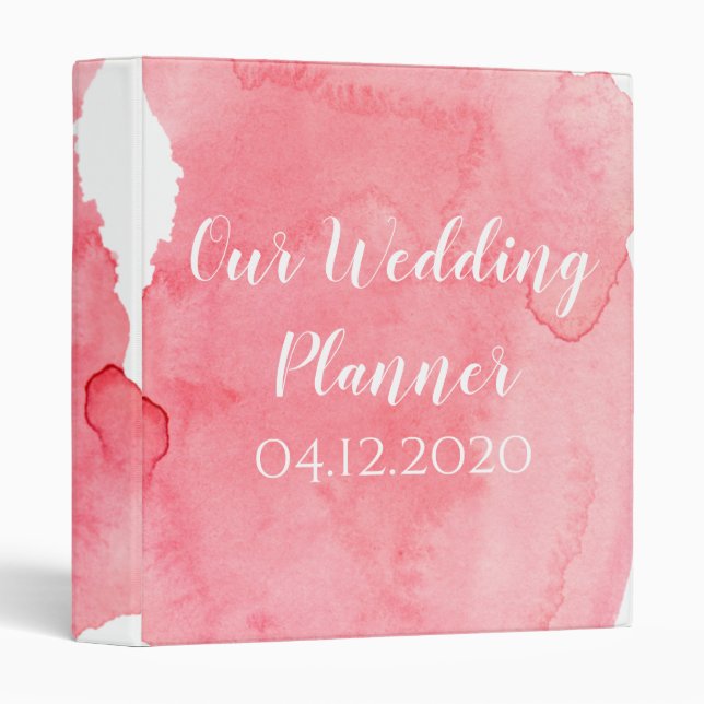 Classeur Wedding planner de lavage couleur rose (Devant/Côté)