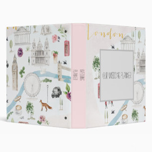 Classeur Wedding planner de Londres rose illustré