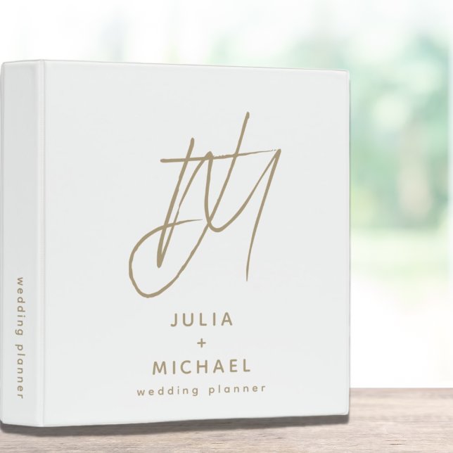 Classeur Wedding planner de Monogramme moderne d'o (Créateur téléchargé)