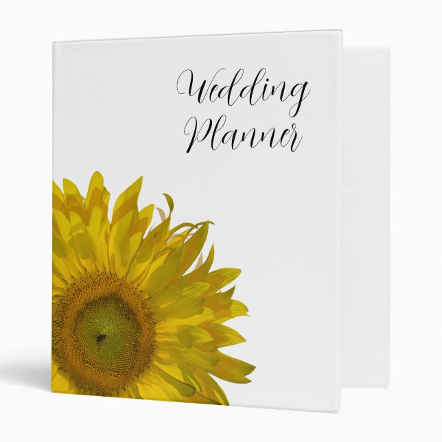 Classeur Wedding planner de tournesol jaune (Devant/intérieur)