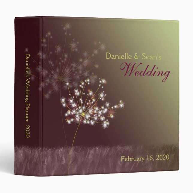 Classeur Wedding planner des Dandelions Twilight (Devant/Côté)