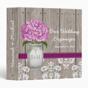 Classeur Wedding planner d'hortensia de prune de pot de