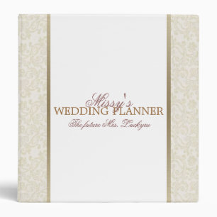 Classeur Wedding planner d'ivoire et d'or