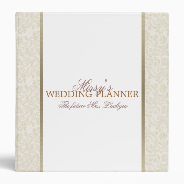 Classeur Wedding planner d'ivoire et d'or (Devant)