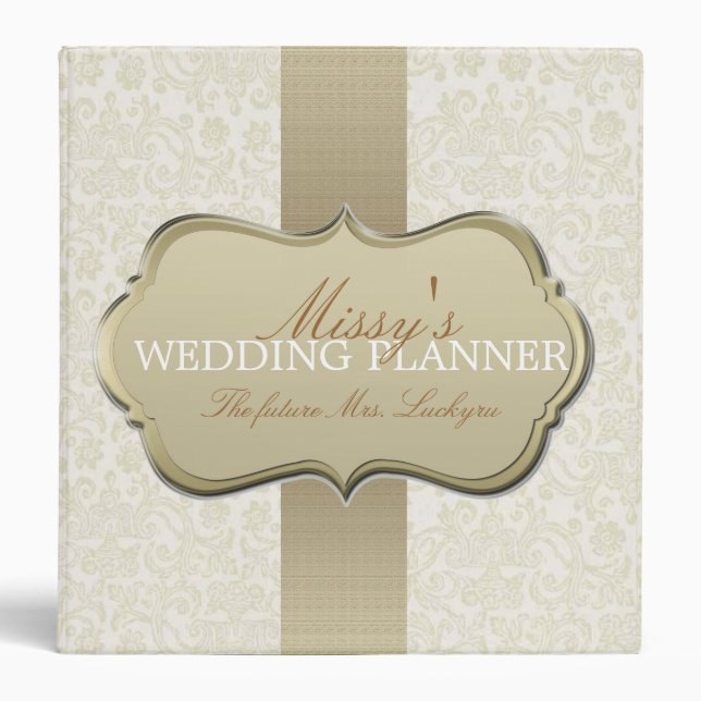 Classeur Wedding planner en ivoire de dentelle (Devant)