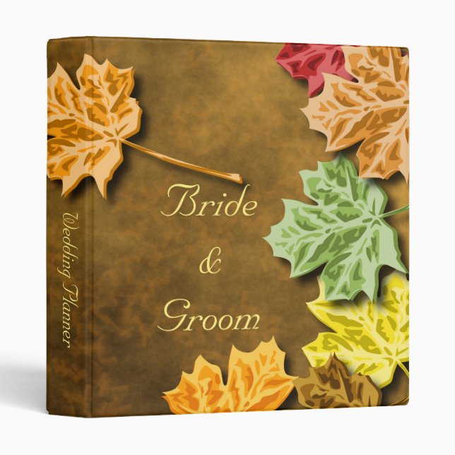 Classeur Wedding planner Feuilles d'automne (Devant/Côté)