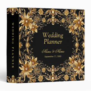 Classeur Wedding planner Floral d'or