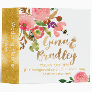 Classeur Wedding planner floral PixDezines Watercolor