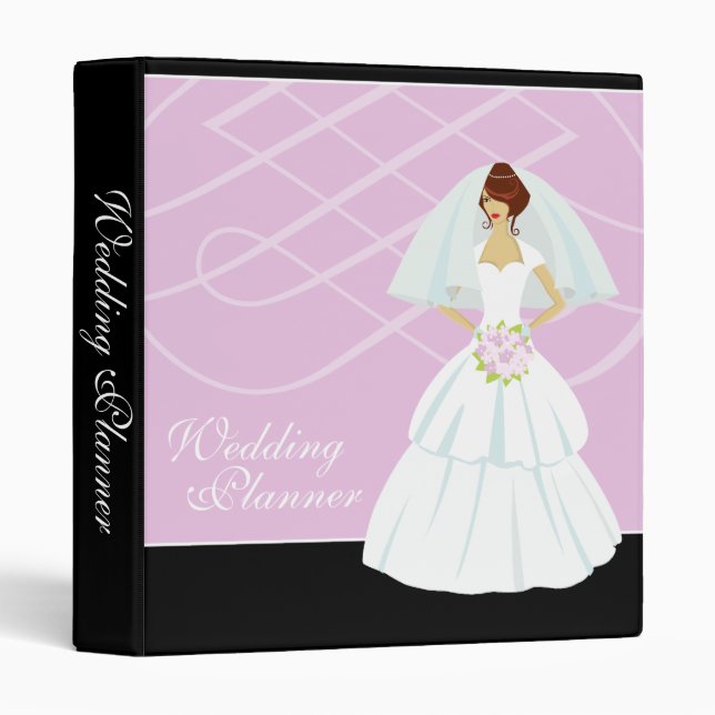 Classeur Wedding planner lilas (Devant/Côté)