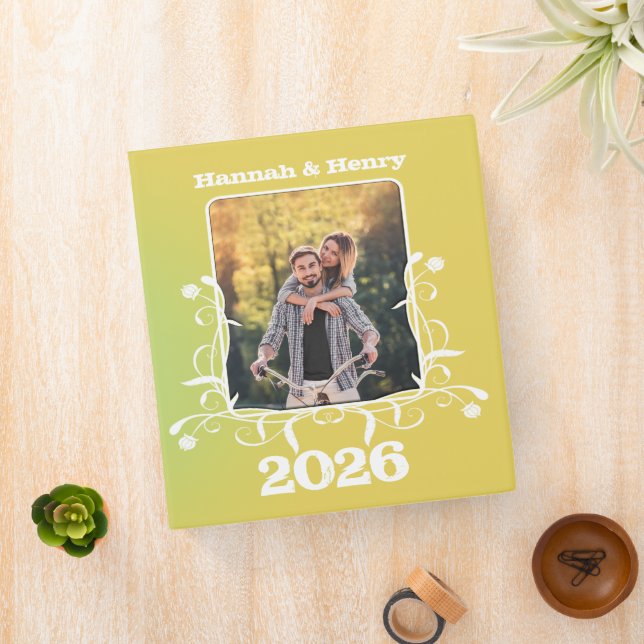 Classeur Wedding planner Lime Gold Votre photo Fiançailles (In Situ)
