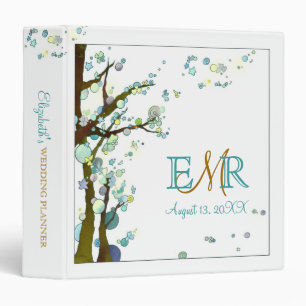 Classeur Wedding planner monogramme des arbres forestiers