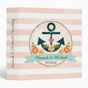 Classeur Wedding planner nautique bleu marine