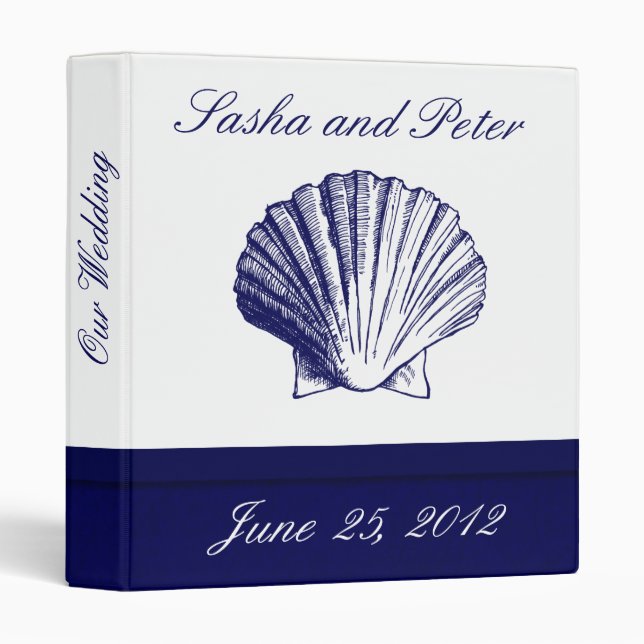 Classeur Wedding planner Navy Blue Shell (Devant/Côté)