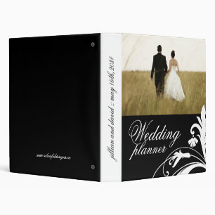 Classeur Wedding planner noir et blanc élégant