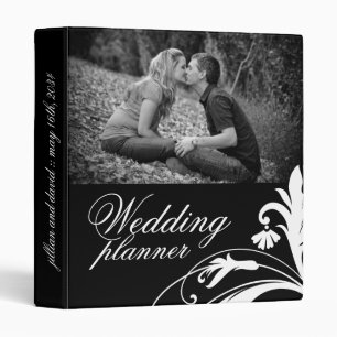 Classeur Wedding planner noir et blanc élégant