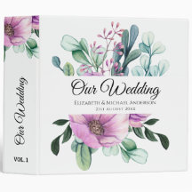 Wedding planner ou album floral violet NEWLYWEDS