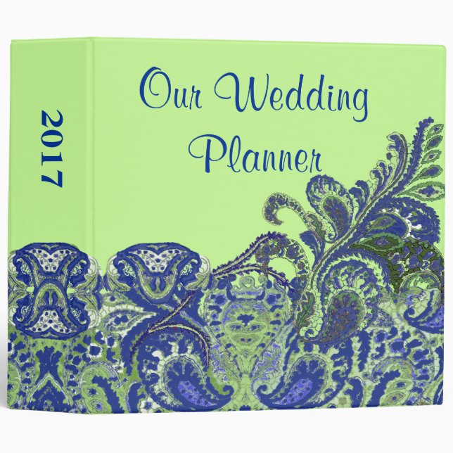Classeur Wedding planner Paisley (Devant/Côté)