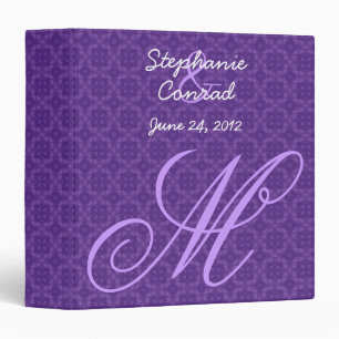 Classeur Wedding planner pourpre V15 de monogramme