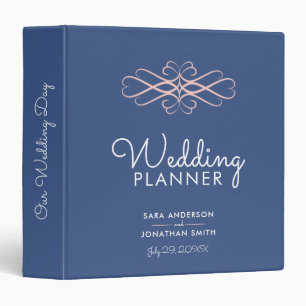 Classeur Wedding planner rose clair et bleu denim