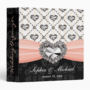 Classeur Wedding planner rose de coeur de regard de fausse