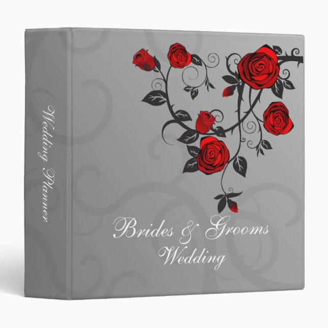 Classeur Wedding planner Rose enchanté (Devant/Côté)