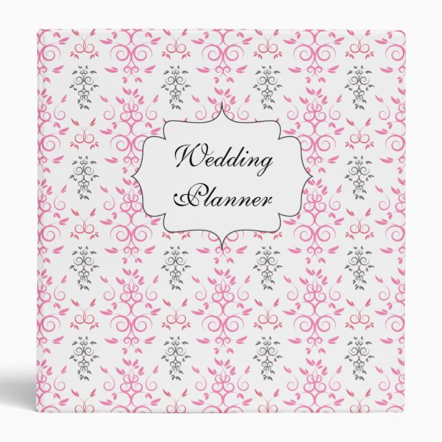 Classeur Wedding planner rose et blanc (Devant)
