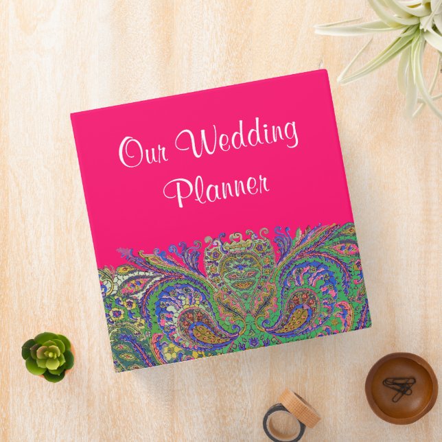 Classeur Wedding planner rose vif et rose vif (In Situ)