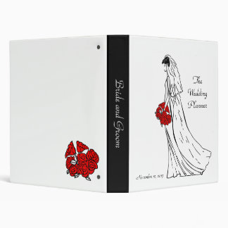 Classeur Wedding planner rouge de jeune mariée de bouquet