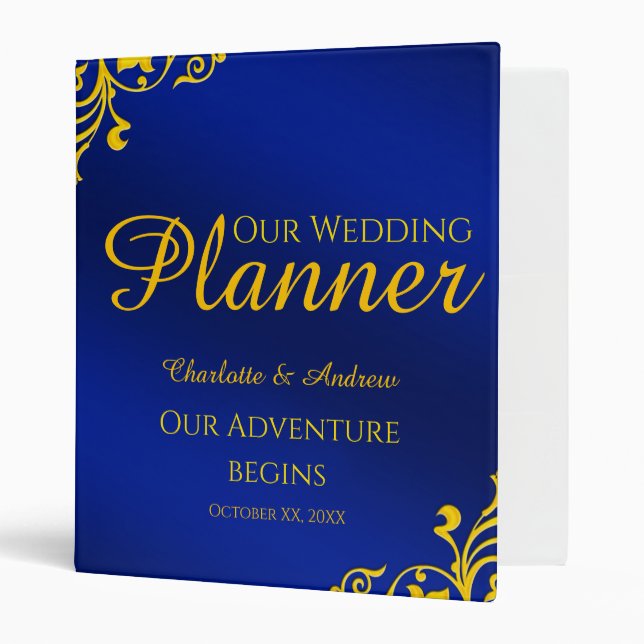 Classeur Wedding planner Royal Blue et Gold (Devant/intérieur)