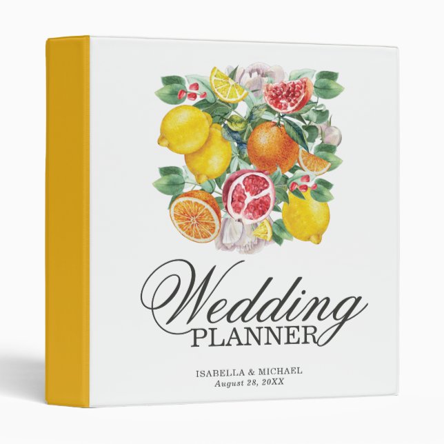 Classeur Wedding planner végétal Citrus (Devant/Côté)