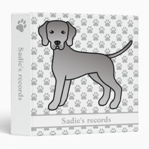 Classeur Weimaraner Chien de Dessin Animé Mignon & Texte de