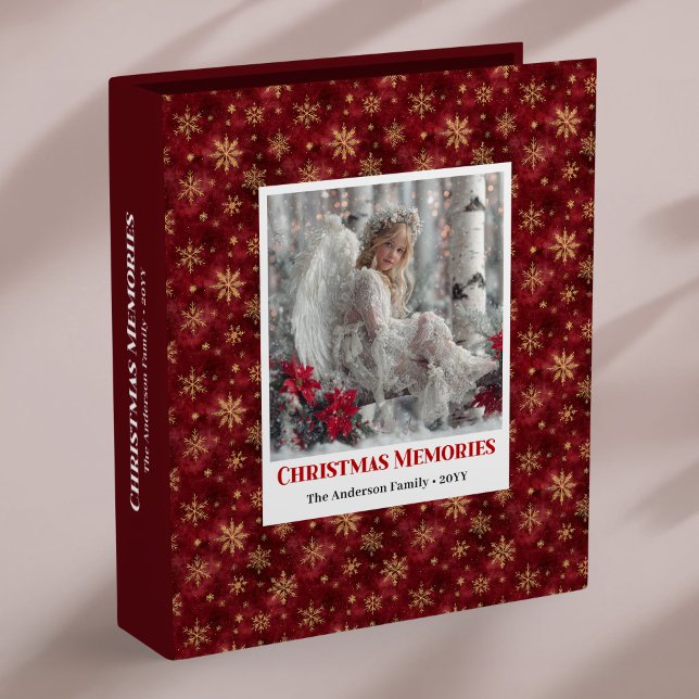Classeur Whimsical Angel Poinsettia Red Gold Custom Xmas (Whimsical Angel Poinsettia Red Gold Custom Christmas Binder

)