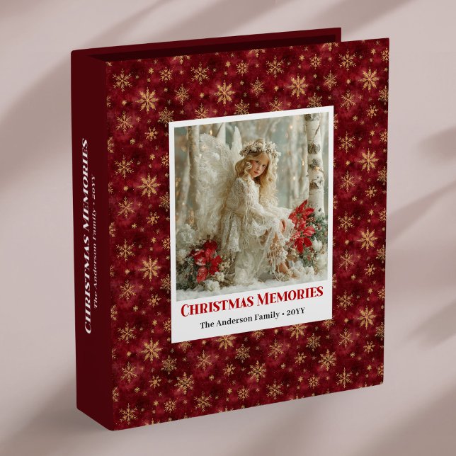 Classeur Whimsical Angel Red Gold Editable Custom Christmas (Whimsical Angel Red Gold Editable Custom Christmas Memory Album

)
