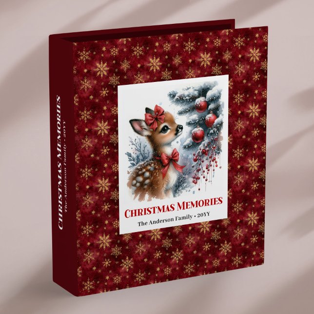 Classeur Whimsical baby fawn christmas scene kids memory  (Whimsical baby fawn christmas scene kids memory album

)